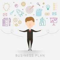 modello di progettazione del concetto di business plan. illustrazione vettoriale