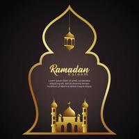 illustrazione di vettore della cartolina d'auguri del ramadan kareem con la lanterna. la traduzione è generoso ramadan