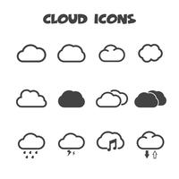 simbolo delle icone della nuvola vettore