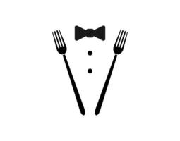 coltello smoking logo design hipster retrò per ristorante vettore