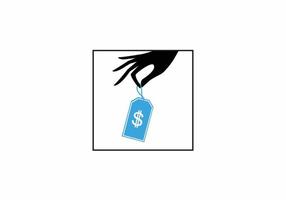 disegno di simbolo di logo dell'icona della fattura dei soldi della tenuta della mano vettore