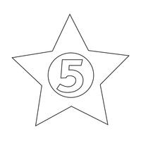 illustrazione di disegno dell&#39;icona dell&#39;hotel delle cinque stelle vettore