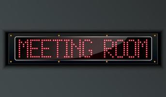 sala riunioni led digital sign.vector vettore