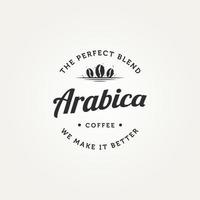 logo vintage distintivo caffetteria arabica vettore