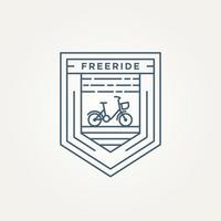 logo distintivo della linea minimalista della bicicletta da corsa libera vettore