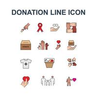 set di icone di donazione vettore modificabile a colori