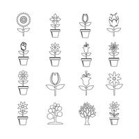 Flower Icon Set per il sito Web vettore