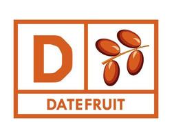 illustrazione del modello di logo della frutta della data vettore