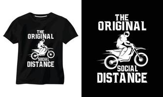 il design originale della t-shirt a distanza di sociak vettore