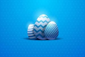 buona pasqua disegno vettoriale di sfondo, illustrazione minimalista di concetto 3d di uovo di pasqua per carta da parati o dare carta