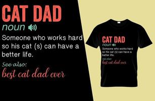 gatto papà definizione divertente t shirt design vettore