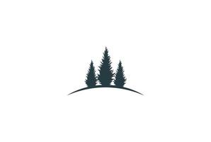 semplice e minimalista pino cedro abete conifere cipresso larice abeti foresta per avventura all'aperto logo design vettore