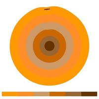 arancione 6 pezzi tonalità calde di colore - vettore