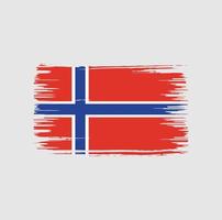 disegno della spazzola della bandiera della Norvegia. bandiera nazionale vettore