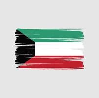pennellate della bandiera del kuwait. bandiera nazionale vettore