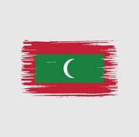 design del pennello bandiera maldive. bandiera nazionale vettore