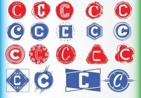 pacchetto creativo di modelli di logo e icona della lettera c vettore