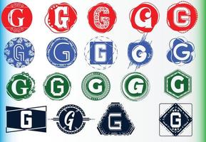 pacchetto di modelli di design con logo e icona della lettera g creativa vettore