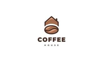 modello di progettazione del logo della casa del caffè vettore