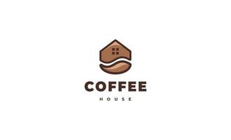 modello di progettazione del logo della casa del caffè vettore