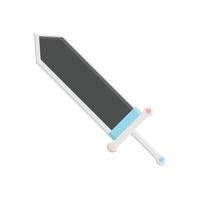 illustrazione piatta della spada. elemento di design icona pulita su sfondo bianco isolato vettore