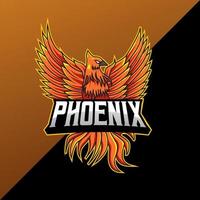 logo della mascotte in stile phoenix esport vettore