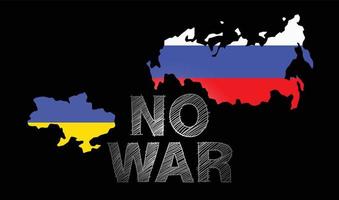 nessuna guerra russia ucraina, scritta a mano sulla lavagna, disegno vettoriale, immagine illustrativa. vettore