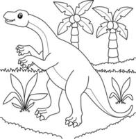 Lufengosaurus da colorare per bambini vettore