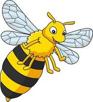 illustrazione clipart colorata del fumetto dell'ape vettore