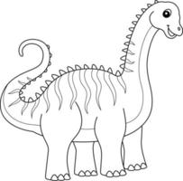 diplodocus da colorare pagina isolata per bambini vettore