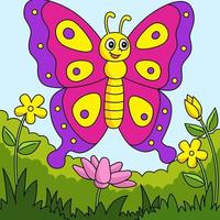 illustrazione animale colorata del fumetto della farfalla vettore