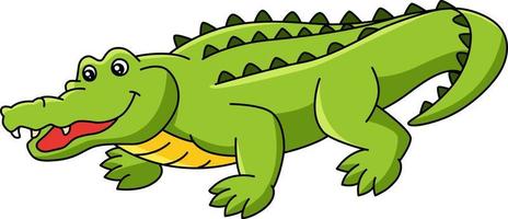 illustrazione clipart colorata del fumetto del coccodrillo vettore