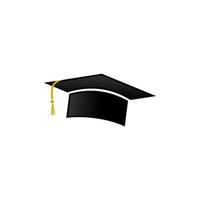 icona del cappuccio di graduazione di vettore di stile semplice, cappello della scuola superiore o dell'università