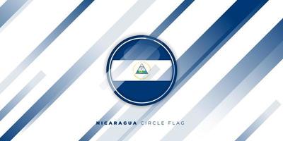 design della bandiera del cerchio del nicaragua con sfondo astratto geometrico vettore