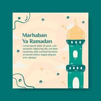 modello di banner per social media ramadan mubarak. grafica vettoriale con illustrazione piatta.