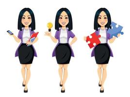 concetto di giovane donna asiatica moderna di affari vettore