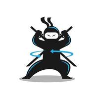 personaggio mascotte dell'illustrazione vettoriale del logo ninja