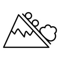 icona della linea di valanghe di neve vettore