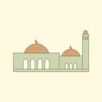 illustrazione piana della costruzione della moschea islamica vettore