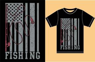 maglietta da pesca. regalo bandiera da pesca usa per pescatore. t-shirt da pescatore magliette da pesca cool. maglietta di pesca della bandiera americana di vettore. vettore