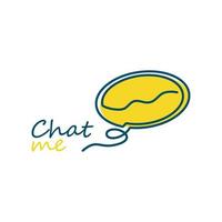 chattare con palloncini. design del logo dell'idea creativa. illustrazione vettoriale