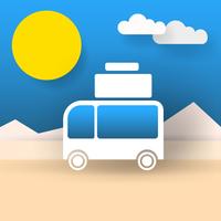 Bus travel the world vector illustration Pronto per il tuo Design, Greeting Card, Banner