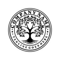 albero genealogico sigillo emblema quercia banyan maple logo disegno vettoriale
