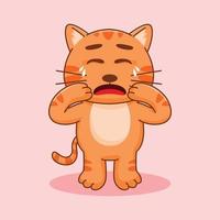 simpatico gatto arancione in piedi, illustrazione vettoriale cartone animato