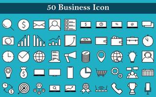 50 set di icone per affari e finanza, illustrazione vettoriale di icone con tratti modificabili.