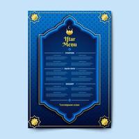 modello di menu iftar. disegno di sfondo decorativo vettore