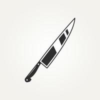 simbolo dell'icona del logo del coltello da taglio vintage isolato vettore