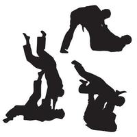 stile judo posa arte marziale vettore