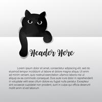 Acquerello di gatto nero. Illustrazione vettoriale