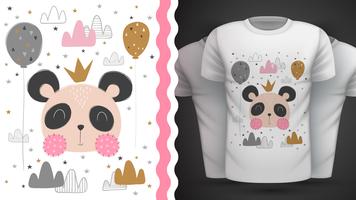 Panda carino - idea per t-shirt stampata vettore